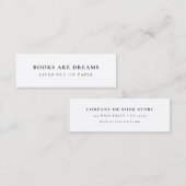 Boeken zijn dromen | Minimale Bladwijzer-kaart Mini Visitekaartje (Voorkant / Achterkant)