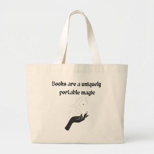 Boeken zijn een unieke draagbare magische zwarte l grote tote bag