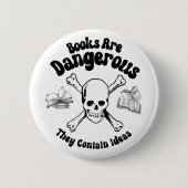 Boeken zijn gevaarlijk ronde button 5,7 cm (Voorkant)