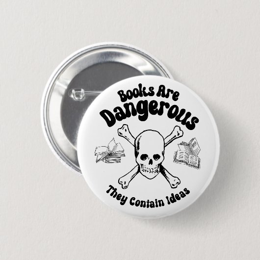 Boeken zijn gevaarlijk ronde button 5,7 cm (Voorkant /achterkant)