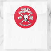 Boeken zijn gevaarlijk ronde sticker (Tas)
