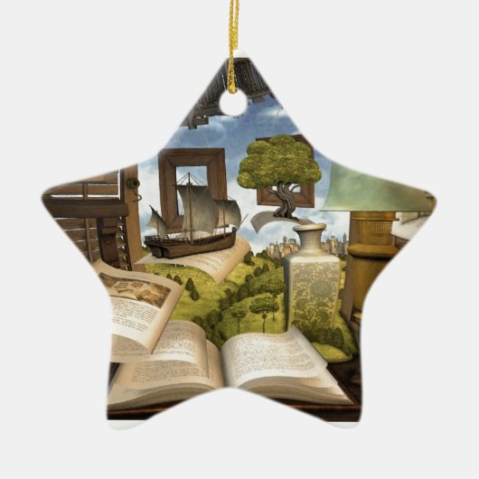 Boeken zijn kennis! keramisch ornament (Voorkant)