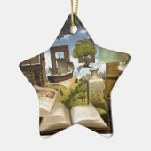 Boeken zijn kennis! keramisch ornament (Links)