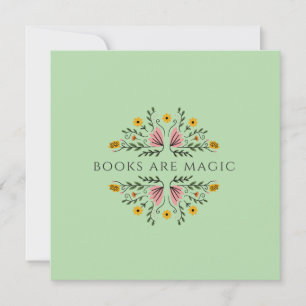 Boeken zijn Magie Groen Boekenwurm Kaart