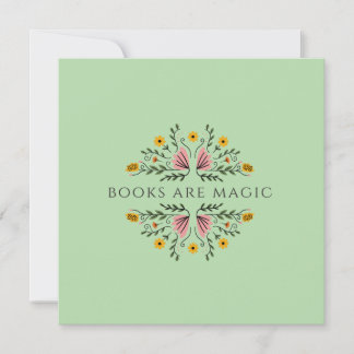 Boeken zijn Magie Groen Boekenwurm Kaart