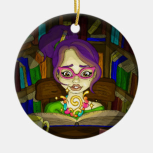 Boeken zijn magie keramisch ornament