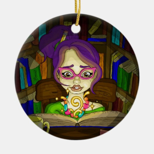 Boeken zijn magie keramisch ornament (Voorkant)