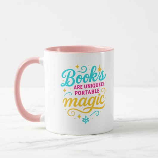 “Boeken zijn Magie” Quote & Glitters Mok (Links)