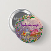 boeken zijn magie ronde button 5,7 cm (Voorkant /achterkant)