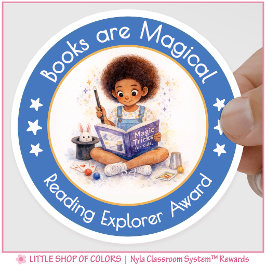 Boeken zijn Magisch Lezersontdekkersprijs Ronde Sticker