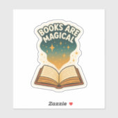 Boeken zijn Magisch,Open Boek  Sticker (Vel)