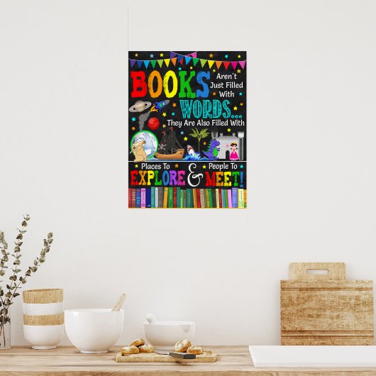 Boeken zijn meer dan WoordenbibliotheekPoster Poster (Keuken)