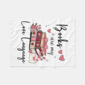 Boeken zijn mijn liefdestaal die Lover Librarian l Fleece Deken (Voorkant (Horizontaal))