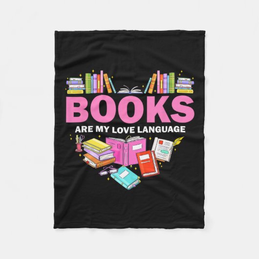 Boeken zijn mijn liefdestaal die Lover Librarian l Fleece Deken (Voorkant)