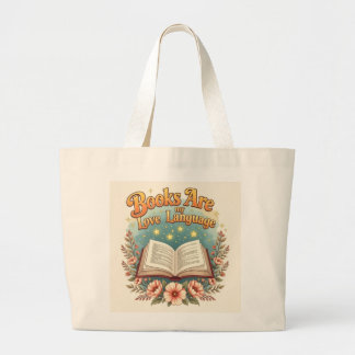 Boeken zijn mijn liefdestaal grote tote bag