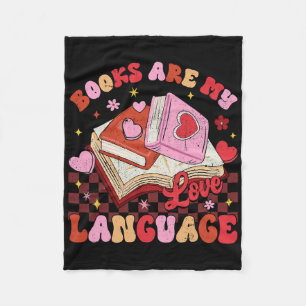 Boeken zijn mijn liefdestaal Lezer Bibliothecaris Fleece Deken