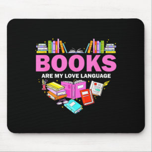 Boeken zijn mijn liefdestaal Lezer Bibliothecaris Muismat