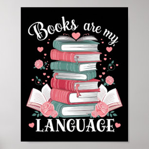 Boeken zijn mijn liefdestaal Lezer Bibliothecaris Poster