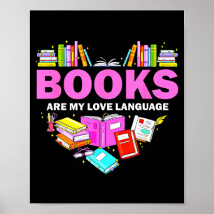 Boeken zijn mijn liefdestaal Lezer Bibliothecaris Poster