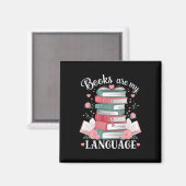 Boeken zijn mijn liefdestaal Lezeres Bibliothecari Magneet (Voorkant / Achterkant)