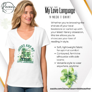 Boeken zijn mijn liefdestaal V-hals T-shirt voor v
