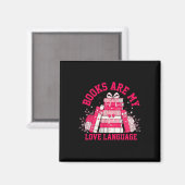Boeken zijn mijn liefdestaal - Valentijnsboekliefh Magneet (Voorkant / Achterkant)