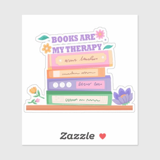 Boeken zijn mijn therapie: grappig citaat esthetis sticker (Vel)