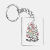 Boeken zijn mijn therapie sleutelhanger (Voorkant Links)