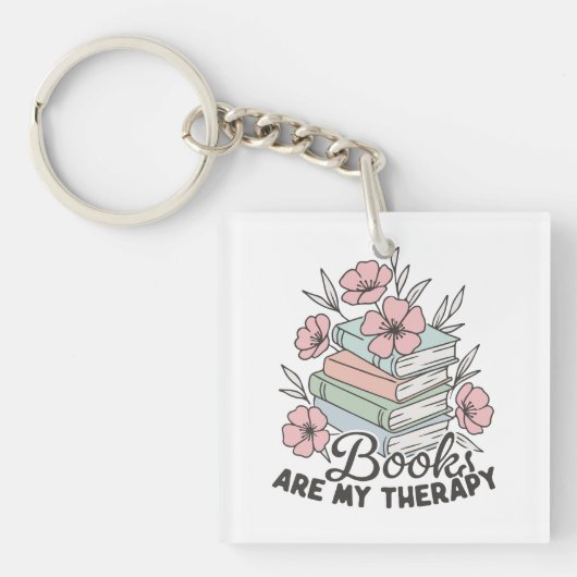 Boeken zijn mijn therapie sleutelhanger (Voorkant)