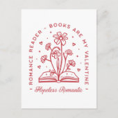 Boeken zijn mijn valentijn hopeloos romantisch briefkaart (Voorkant)