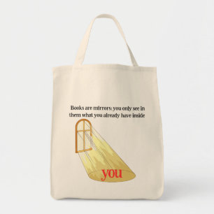 Boeken Zijn Spiegels Lezer Citaat Gele Raam Tote Bag