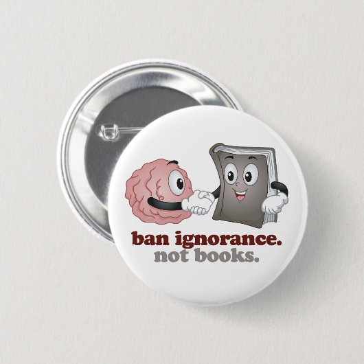 Boeken zonder verboden ronde button 5,7 cm (Voorkant /achterkant)