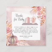 Boekenaanvraag Boek Boek Boho Pink Baby shower Informatiekaartje (Voorkant)