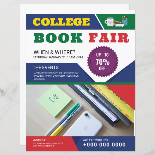 Boekenbeurs Flyer Sjabloon (Voorkant / Achterkant)