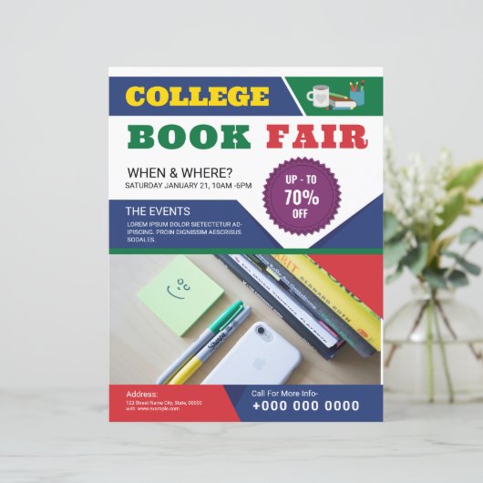 Boekenbeurs Flyer Sjabloon (Staand voorkant)