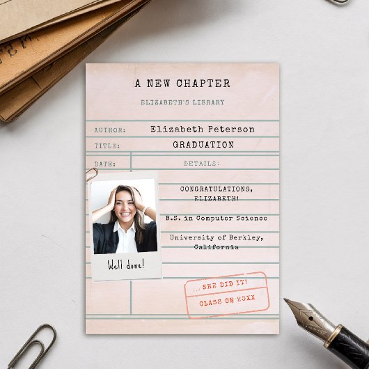 Boekenbibliotheek Kaart Foto Afstuderen Aankondigi