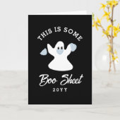 Boekenblad Grappige Ghost Halloween Quote Custom Kaart (Gele Bloem)