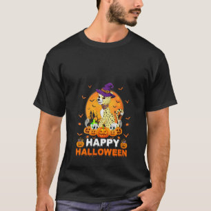 Boekenblad Scary Ghost Pumpkin Moon Witch Cheetah  T-shirt