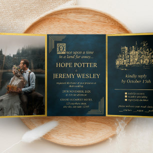 boekenboekje goudmakreel drieluik uitnodiging