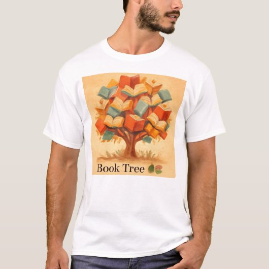 Boekenboom Gezellige Leeskunst T-shirt (Voorkant)