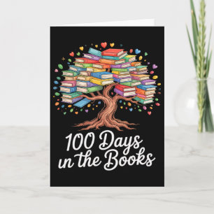 Boekenboom leesontwerp 100ste schooldag kaart