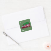 Boekenbus met Kerstboom Kerstlabel Vierkante Sticker (Envelop)