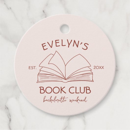 Boekenclub Bookish Hand getrokken vrijgezellenfees Bedankjes Labels (Voorkant)