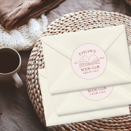 Boekenclub Bookish Hand getrokken vrijgezellenfees Ronde Sticker