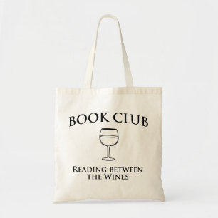 Boekenclub die tussen de wijnen leest tote bag