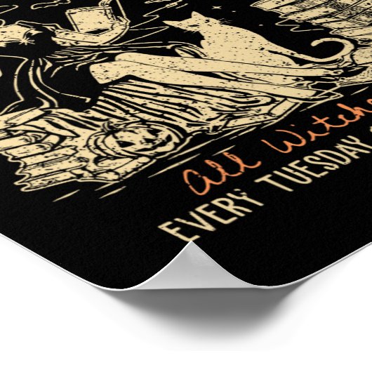 Boekenclub Funny Bookish Halloween Spooky Reading Poster (Hoek)