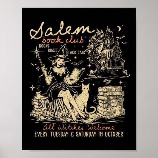 Boekenclub Funny Bookish Halloween Spooky Reading  Poster (Voorkant)