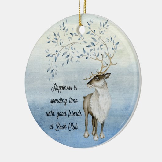 Boekenclub geluk is vakantierender keramisch ornament (Links)