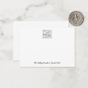 Boekenclub gepersonaliseerde correspondentie notitiekaartje