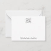 Boekenclub gepersonaliseerde correspondentie notitiekaartje (Voorkant)